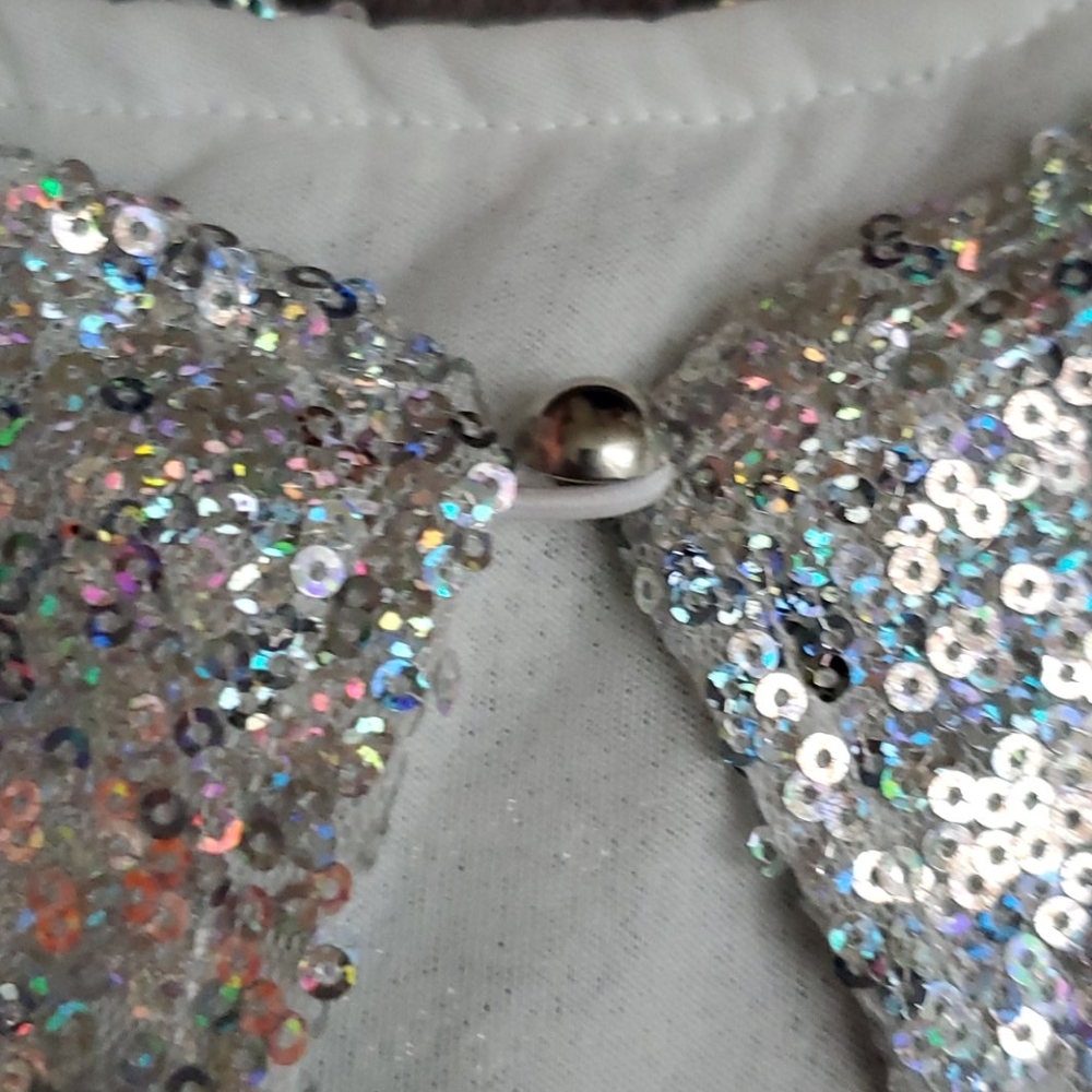Sexy Sparkle Crop Top Open Back Sequence - image 3